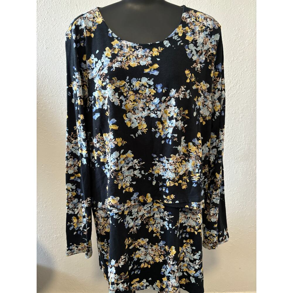 J.Jill Floral Tunis Womens Size Large Long Sleeve Casual Cottagecore